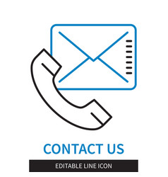 Contact Us Editable Line Icon