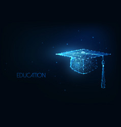 Futuristic Education Concept With Glowing Low