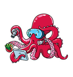 Octopus Oceanographer Abc Funny Animals Alphabet O