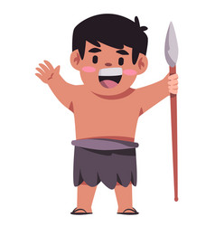 Prehistoric Character Holding Spear