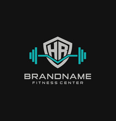 Creative Letter Hr Logo Design For Gym Or Fitness