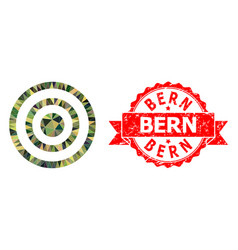 Rubber Bern Stamp Seal And Concentric Circles