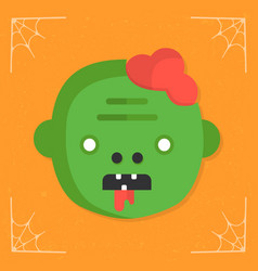 Zombie Head With Brain Halloween Icon