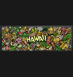 Aloha Hawaii Doodle Cartoon Funny Banner