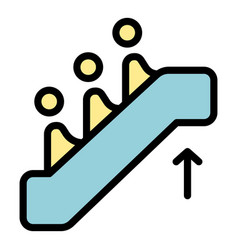 Escalator Stairs Icon Flat