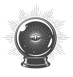 Hand Drawn Magic Crystal Ball With Eye