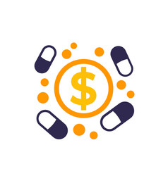 Medication Cost Icon On White