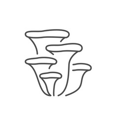 Oyster Mushroom Line Outline Icon