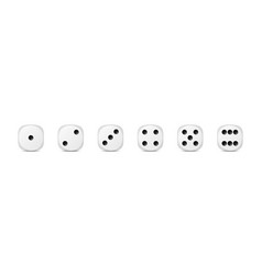 3d Realistic White Game Dice Icon Set