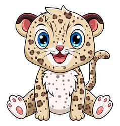 Cute Baby Leopard Cartoon Sitting