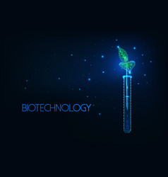 Futuristic Biotechnology Concept With Glowing Low