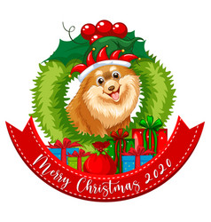 Merry Christmas 2020 Font Banner With Chihuahua