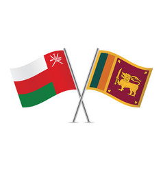 Oman And Sri Lanka Crossed Flags