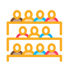 Student Class At Desks Icon Outline