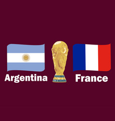 Argentina Vs France Flag Ribbon With World Cup