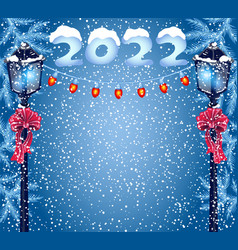 Christmas Card With Street Lamp Lantern