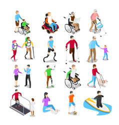 Isometric Disabled People Disability Care