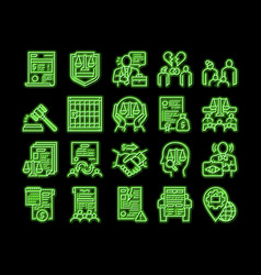 Law Justice Dictionary Neon Glow Icon