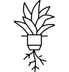 Plant Hydroponics Water Irrigation Line Icon