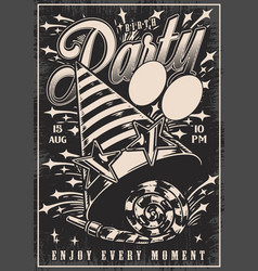 Birth Party Monochrome Flyer Vintage