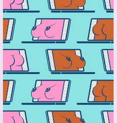 Erotica On Laptop Screen Pattern Seamless Porn