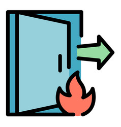 Fire Evacuation Icon Flat