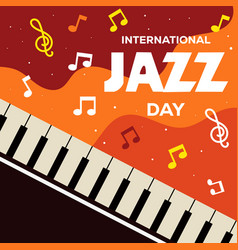 Flat International Jazz Day Design With Piano