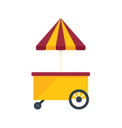 Hot Dog Cart Icon Flat Stand Food