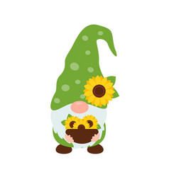 Sunflower Gnomes Wearing Bees Holding