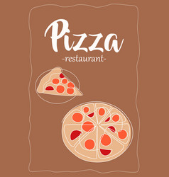 Pizza Restaurant Continuous One Line Italian Meal