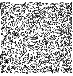 Abstract Floral Coloring Book Flowers And Leaves