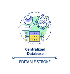 2d Customizable Centralized Database Line Icon