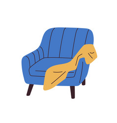 Armchair With Throw Blanket On Armrest Cozy