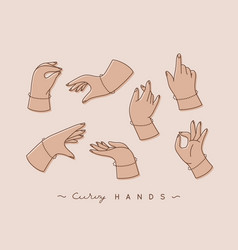 Curvy Hand Positions Brown