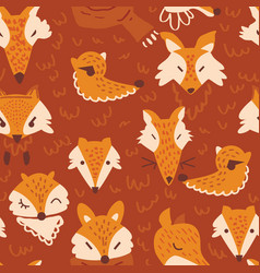 Cute Childish Print Autumn Unisex Fox Faces