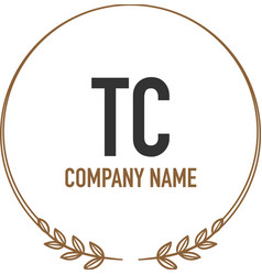 Initial Letter Tc Vintage Circle Line Template