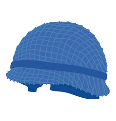 Isolated Blue Military Kevlar Helmet Icon