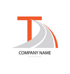 Letter T Road Way Logo