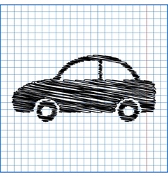 Car Icon Pen On Scool Paper