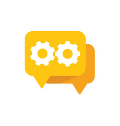 Chat Gear Icon Flat Business Control