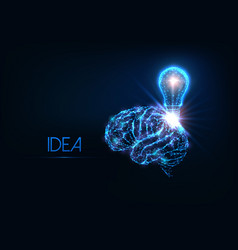 Futuristic Glowing Low Polygonal Idea Brainstorm