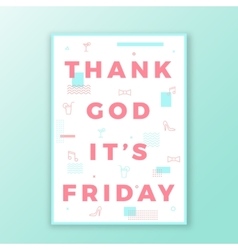 Thank God Its Friday Swiss Style Minimal Poster