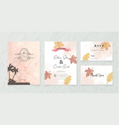 Wedding Invitation Card Water Color Pink