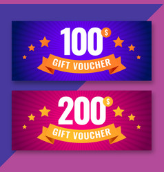 Gift Voucher Template 100 And 200 Dollars Coupons