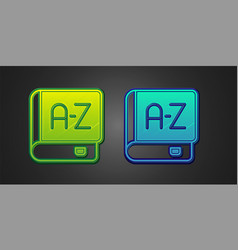 Green And Blue Translator Book Icon Isolated On