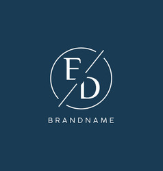 Initial Letter Ed Logo Monogram With Circle Line