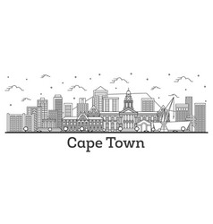 Outline Cape Town South Africa City Skyline