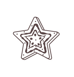 Outline Christmas Gingerbread Star With Glaze