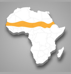 Sahel Region Location Within Africa 3d Map