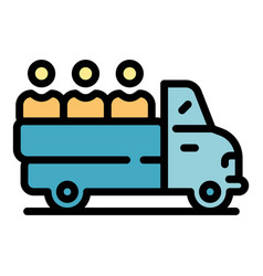 Truck Evacuation Icon Flat